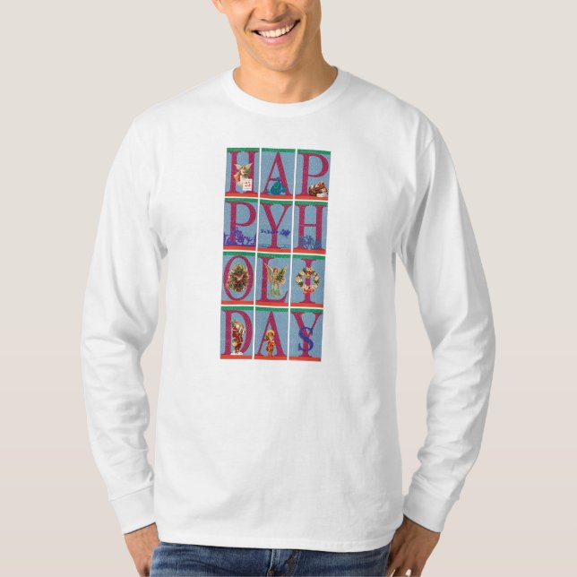 Camiseta As 12 letras do Natal (Frente)