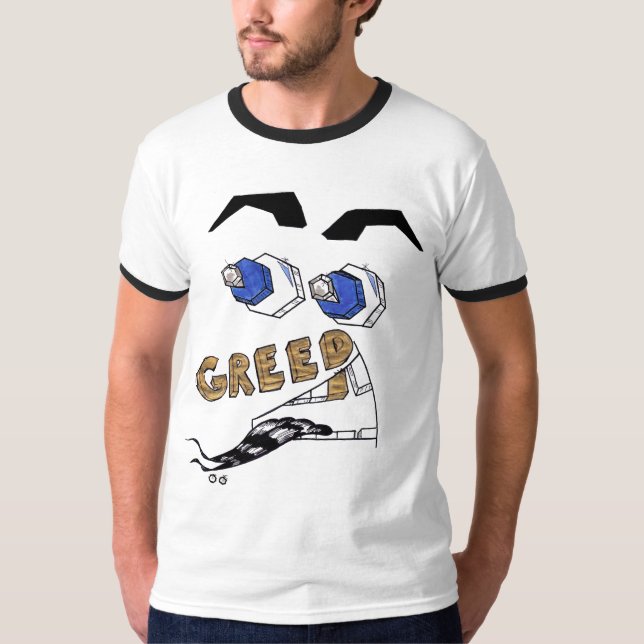 Camiseta As 7 Mortais — Ganância (Frente)
