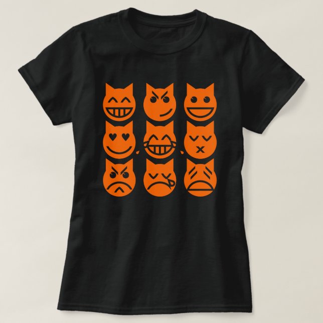 Camiseta As 9 Vidas do Gato Emoji (Frente do Design)