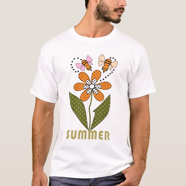 Camiseta As abelhas adoram o verão e eu também. (Frente)