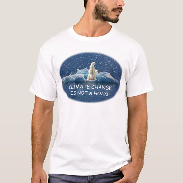 Camiseta AS ALTERAÇÕES CLIMÁTICAS NÃO SÃO um urso polar do (Frente)