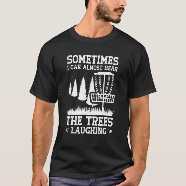 Camiseta As Árvores Rindo Carrinho de Disc Golf Frisbee Cri (Frente)