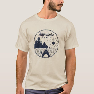 Camiseta As aventuras Kayaking esperam com ilustração do