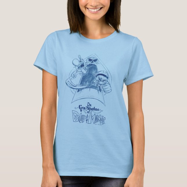 Camiseta As Aventuras Negras de Billy & Mandy Sketch Art (Frente)