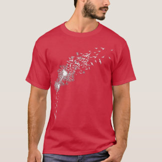 Camiseta As Aves De Dandelion Voam Fazendo Um Dandélio De D