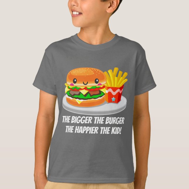 Camiseta As batatas fritas Kawaii Hamburger são legais e ad (Frente)