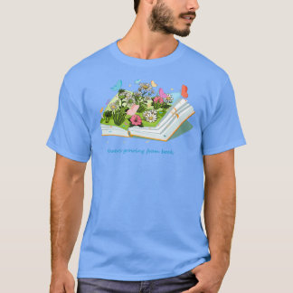 Camiseta as belas flores que crescem do livro