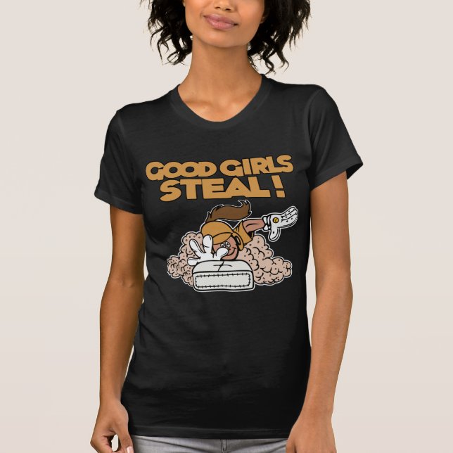 Camiseta As boas meninas roubam, ouro (Frente)