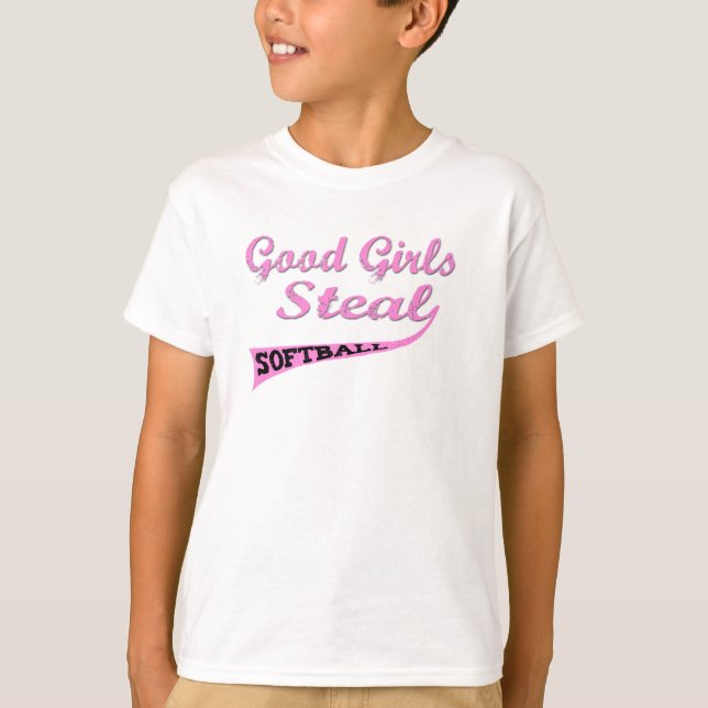 Camiseta As boas meninas roubam (urbanos cor-de-rosa) (Frente)