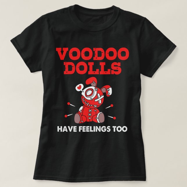 Camiseta As Bonecas Emo Voodoo Têm Sentimentos Demais No Ha (Frente do Design)