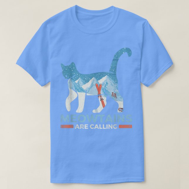 Camiseta As cabras chamam o snowboard de esqui de gato (Frente do Design)