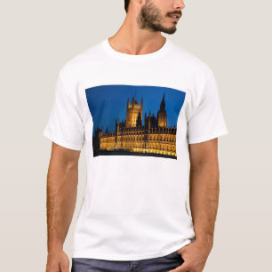 Camiseta As Casas do Parlamento à noite na cidade de