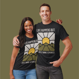 Camiseta As Coisas Acontecem, Mas O Tempo De Deus É Perfeit