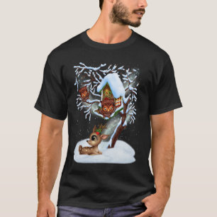 Camiseta As corujas bonitinhas e as renas...