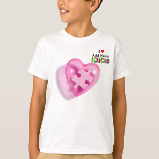Camiseta As Crianças IDIC15 Mostram Coração Cor-de-Rosa Per