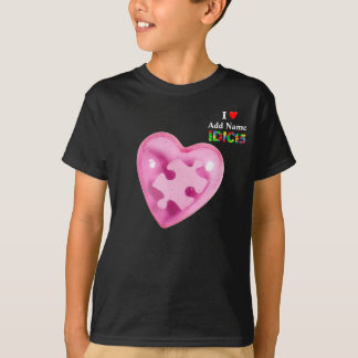 Camiseta As Crianças IDIC15 Mostram Coração Cor-de-Rosa Per