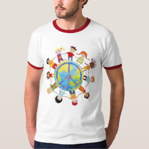 Camiseta As crianças recolhem em todo o mundo para a paz