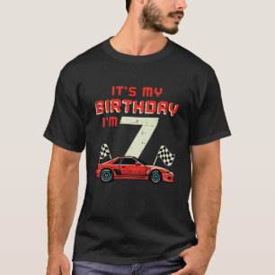 Camiseta As Crianças São O Meu Aniversário, Sou 7 Race Car
