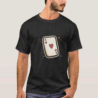 Camiseta Ás de Copas Arte de Carta de Jogo Minimalista