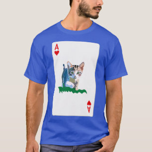 Camiseta Ás de copas carta de baralho com gato