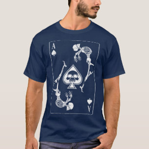Camiseta Ás De Espadas Do Gótico Punk Gambler Funny Skeleto