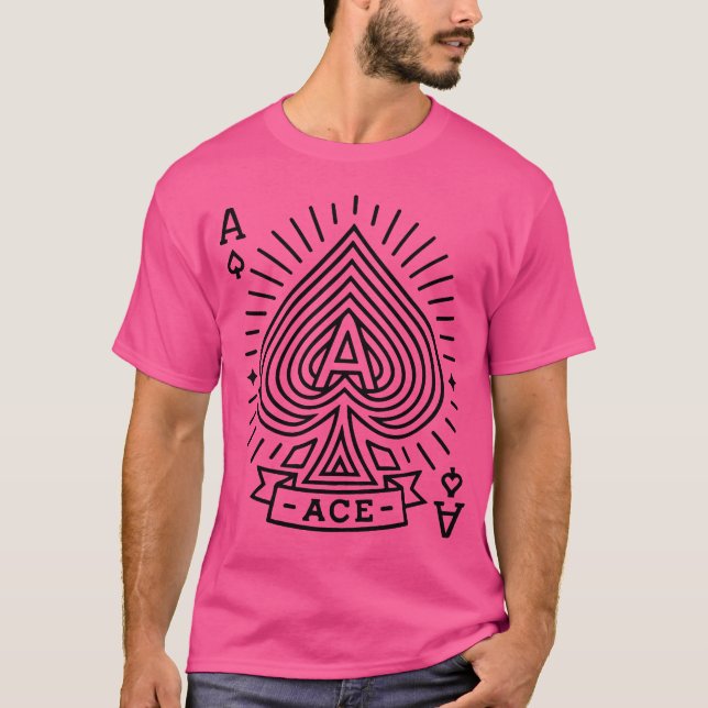 Camiseta Ás de Espadas - Emblema Monoline Sunburst (Frente)