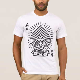 Camiseta Ás de Espadas - Emblema Monoline Sunburst