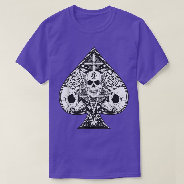 Camiseta Ás de espadas jogando pôquer  (Frente do Design)