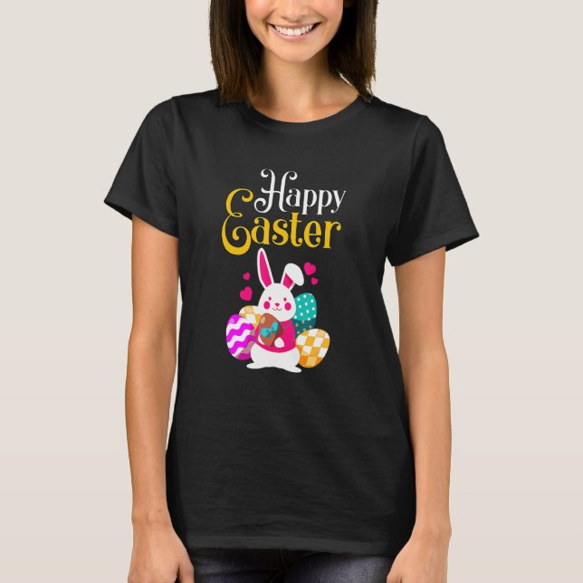 Camiseta Ás De Espadas Páscoa Dia Dançando Esqueleto Bunny  (Frente)