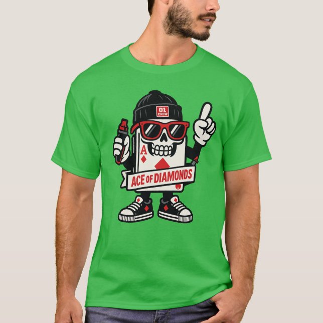 Camiseta Ás de mascote de rua de ouros — High-Roller Editio (Frente)