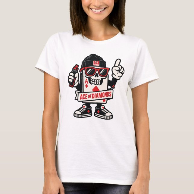 Camiseta Ás de mascote de rua de ouros — High-Roller Editio (Frente)