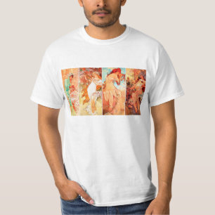 Camiseta As estações pelo t-shirt do vintage de Mucha