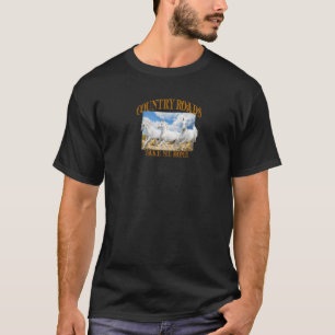 Camiseta As Estradas Do País Levam-Me Para Casa Cavalos Cor