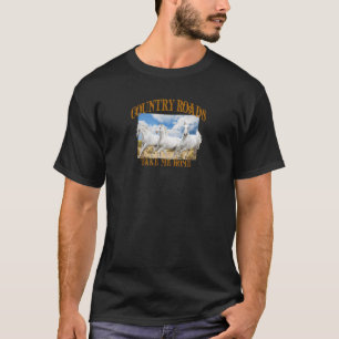 Camiseta As Estradas Do País Levam-Me Para Casa Cavalos Cor
