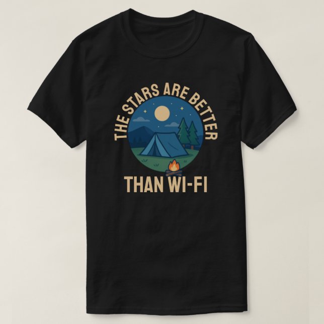Camiseta As estrelas são melhores que o Wi-Fi (Frente do Design)