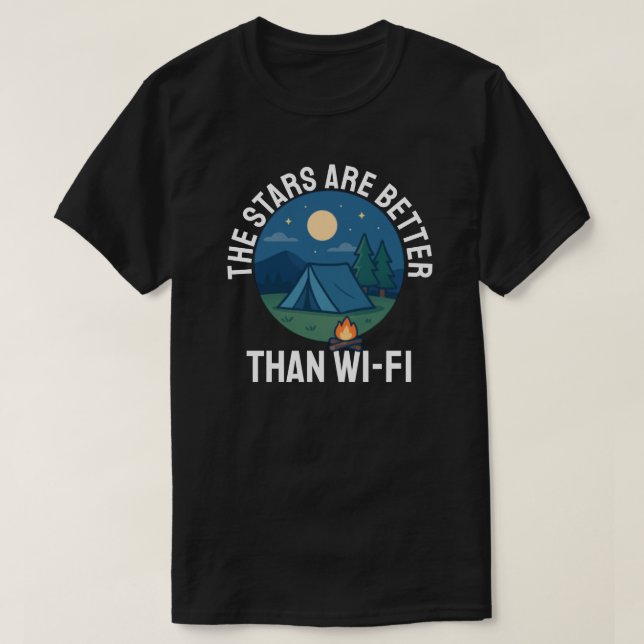 Camiseta As estrelas são melhores que o Wi-Fi (Frente do Design)