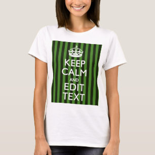 Camiseta As faixas verdes personalizadas mantêm o texto ca