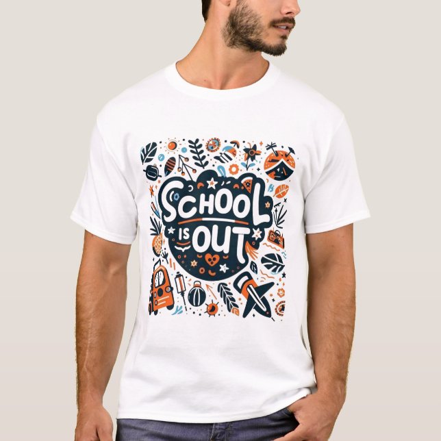 Camiseta As Férias de Verão Começaram Hora de Diversão (Frente)