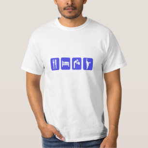 Camiseta As ferraduras do valor T-Comem a bebida do sono um