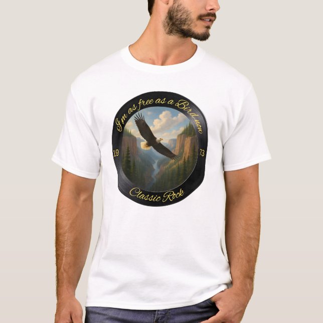 Camiseta As Free As a Bird" Classic Rock Eagle Tee (Frente)