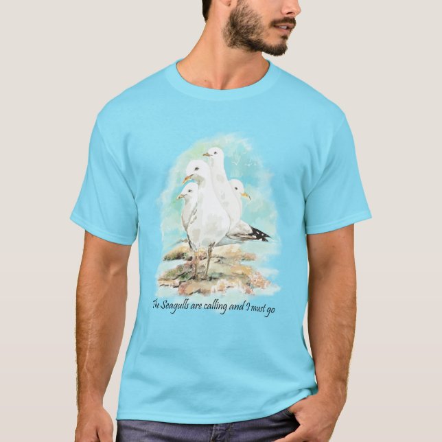 Camiseta As Gaivotas Estão Ligando E Eu Preciso Ir (Frente)