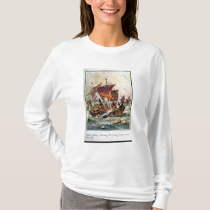 Camiseta As galeras de Alfred que atacam o dragão de Vikin