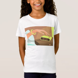 Camiseta As garotas apertam o botão de snooze do despertado