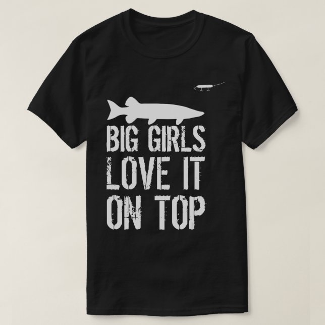 Camiseta As Grandes Garotas De Pesca Musky Ama-O No Peixe M (Frente do Design)