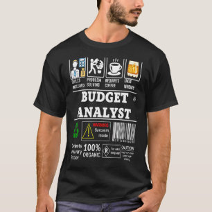 Camiseta As habilidades do analista de orçamento incluem la