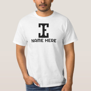 Camiseta as iniciais da letra e podem ser personalizadas
