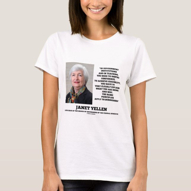 Camiseta As instituições de Janet Yellen Govt que ensinam (Frente)