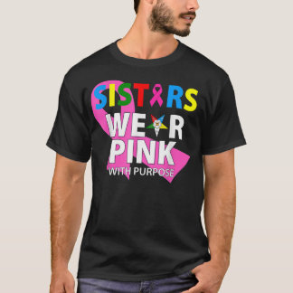 Camiseta As Irmãs OES Vestem Rosa Com Um Cancer De Mama Par