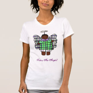 Camiseta As irmãs são anjos! (Afro-americano
