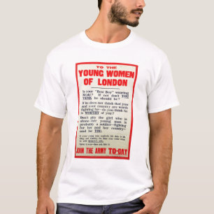 Camiseta Às jovens mulheres de Londres, poster do
